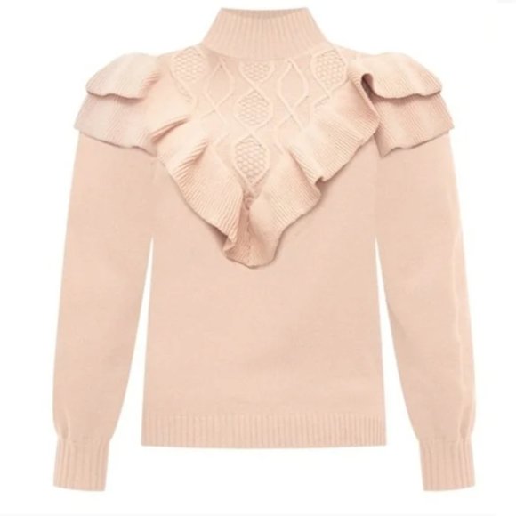 Eloquii Sweater Pink Ruffles - Picture 12 of 12
